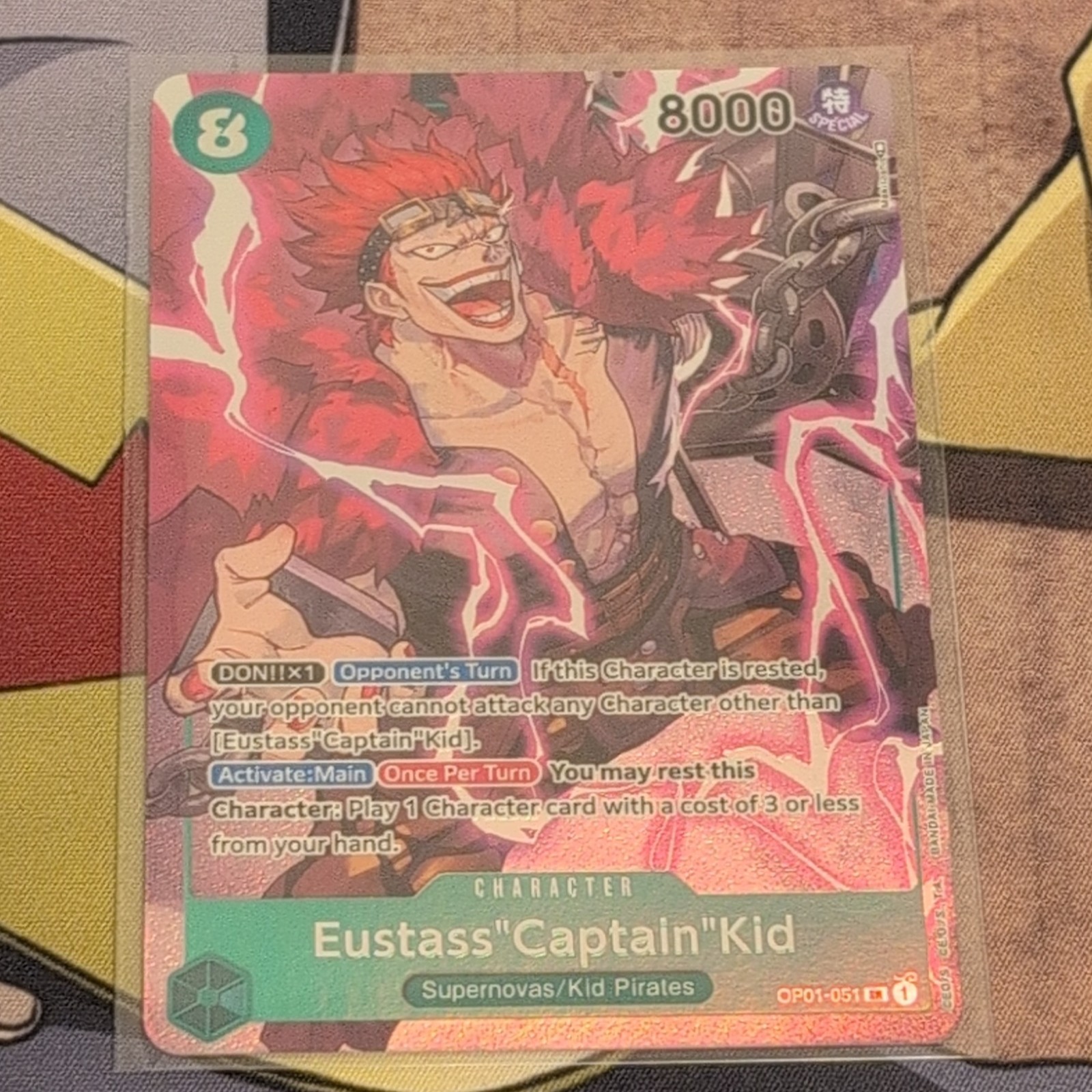One Piece Eustass “Captain” Kid OP01-051 Romance Dawn Pre errata