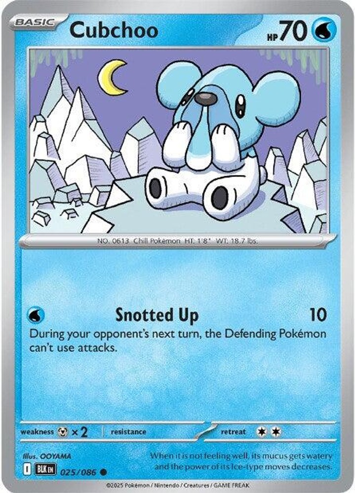 Cubchoo – [BLK – 025/086] – Common – Pokemon – EN