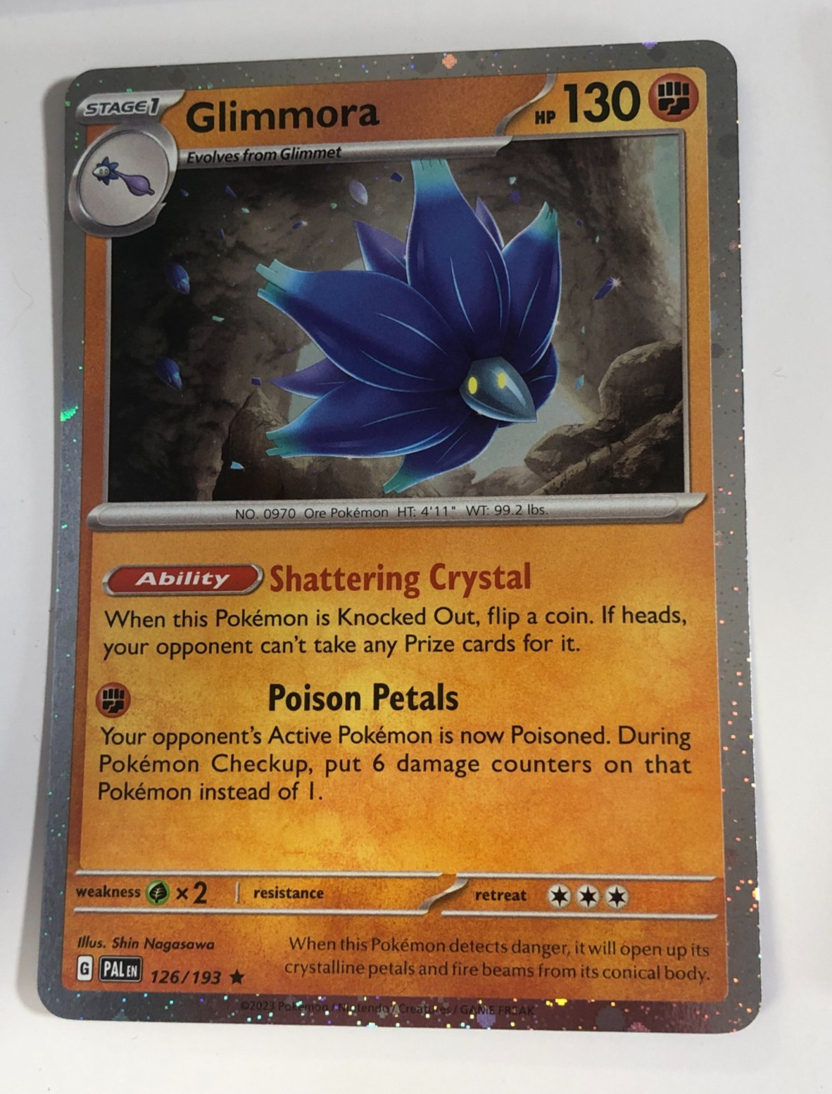 Pokemon TCG Promo Paldea Evolved Cosmos Holo Glimmora 126/193 Near Mint
