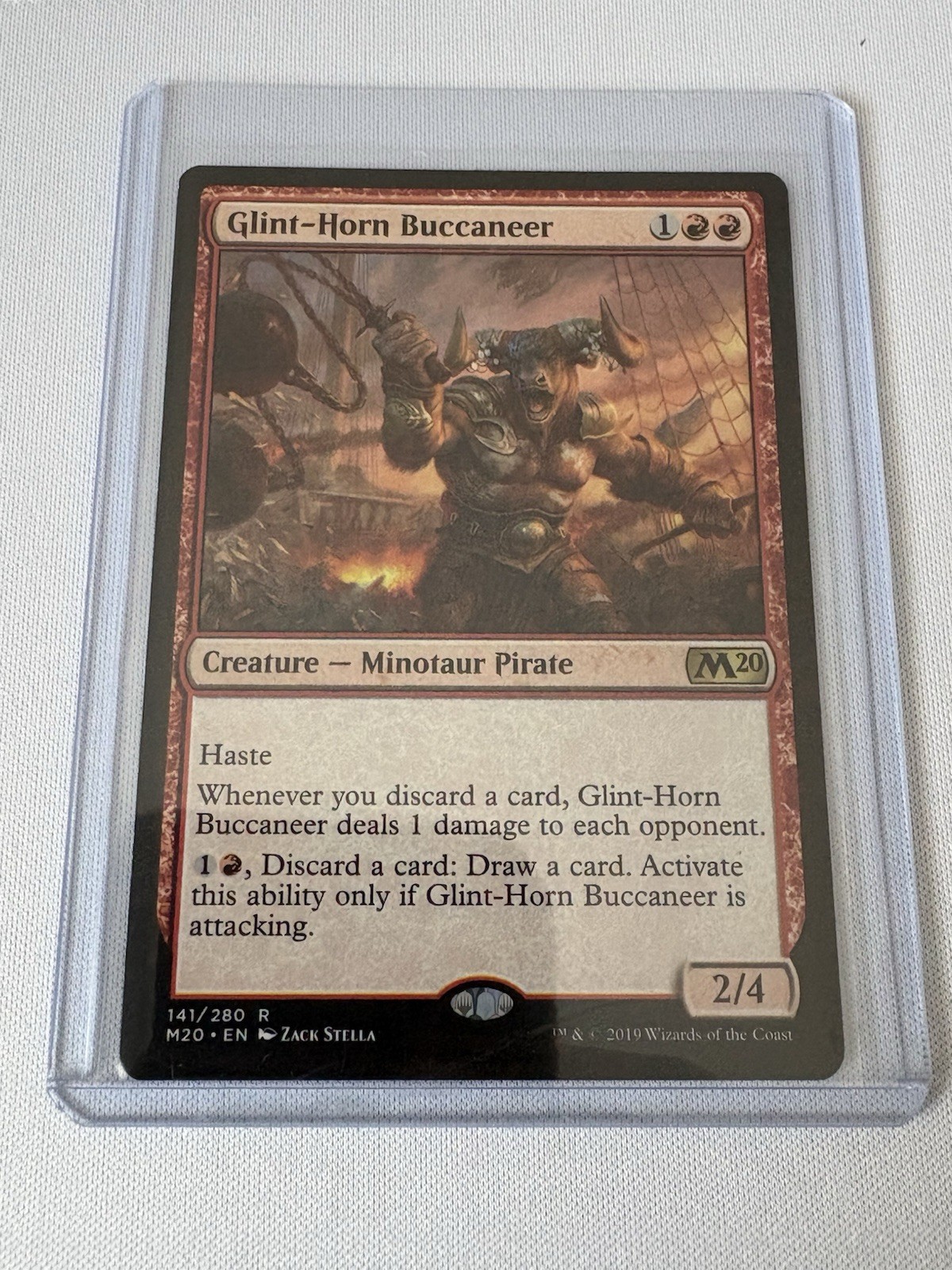 Magic: The Gathering Glint-Horn Buccaneer Core Set 2020 141/280 Rare Red 2/4