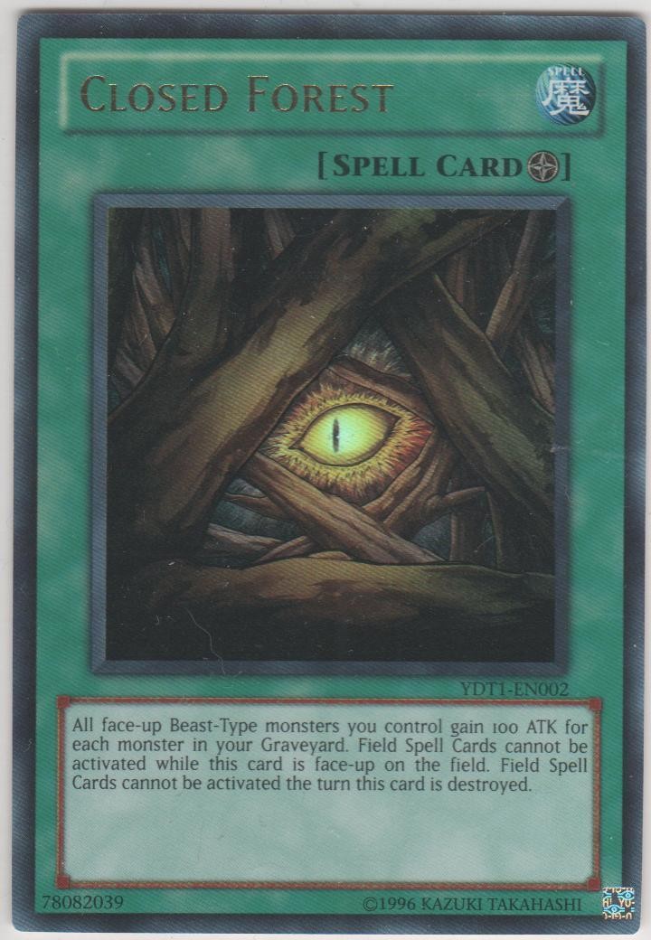 Yugioh! MP Closed Forest – YDT1-EN002 – Ultra Rare – Limited Edition Moderately