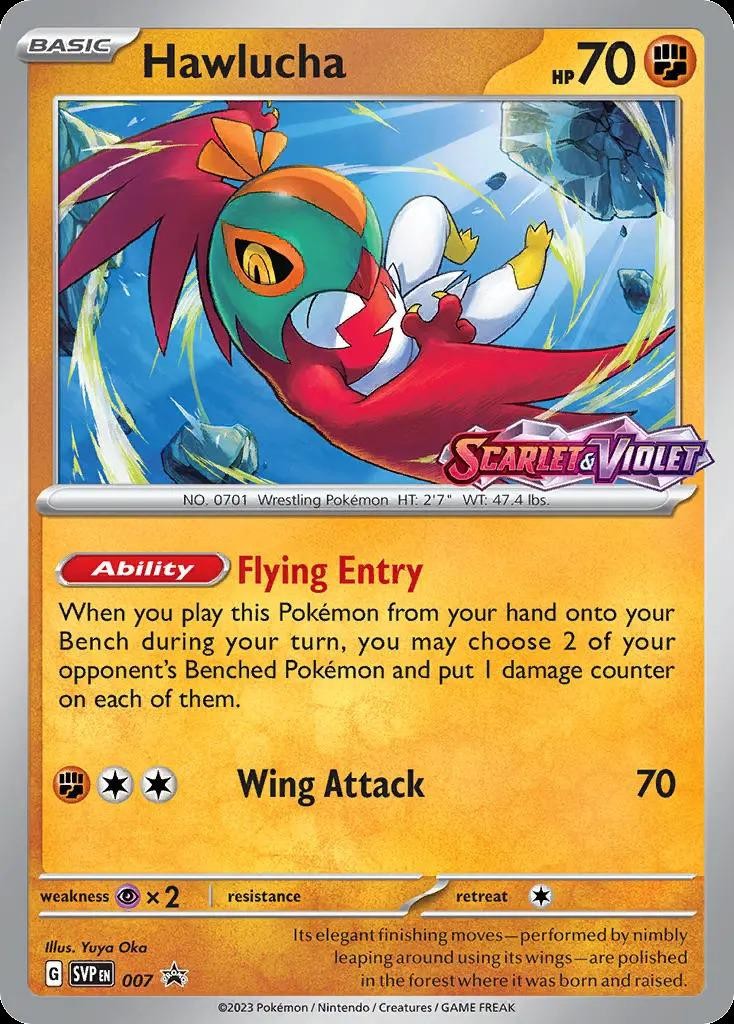 Pokemon Hawlucha (7/296) Scarlet & Violet Black Star Promos NM HOLO- Prerelease