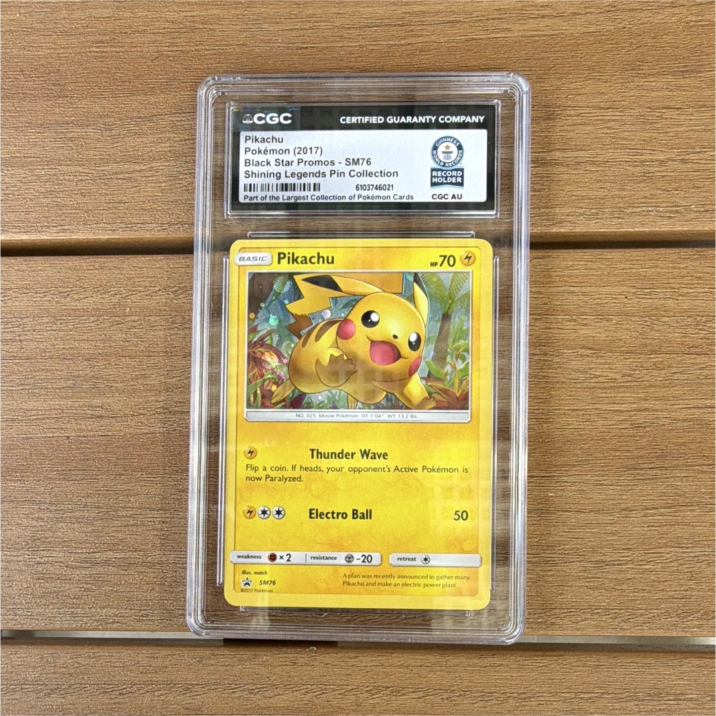 1/1 The Pokémon Company Pikachu SM76 SM Promo Holo ENG 2017 CGC world record