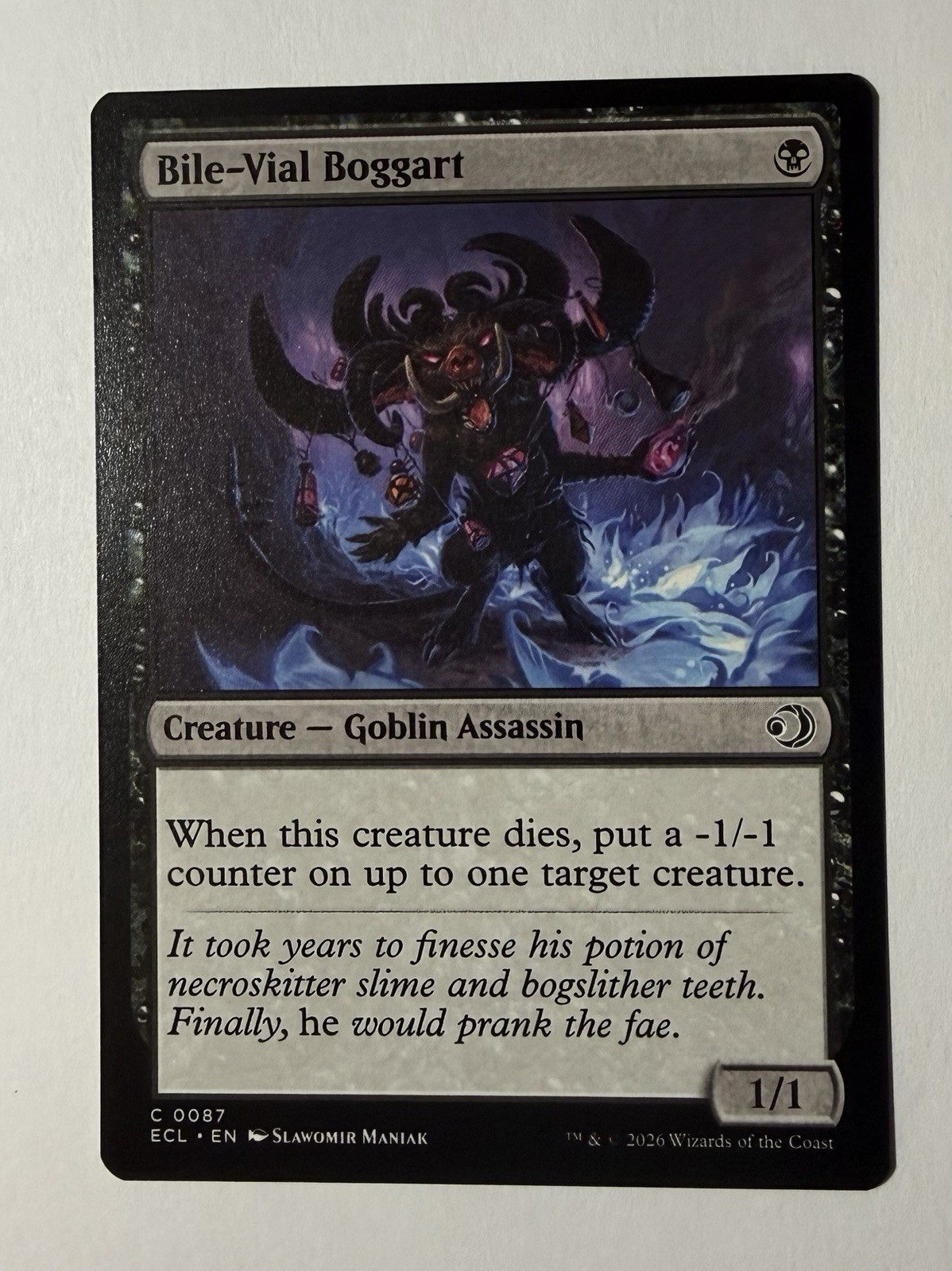Bile-Vial Boggart 87 ECL Lorwyn Eclipsed MTG Black Goblin Assassin Maniak NM