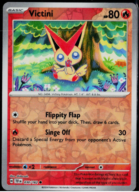 Pokemon – 030/162- Victini – Reverse Holo – Temporal Forces – NM/M