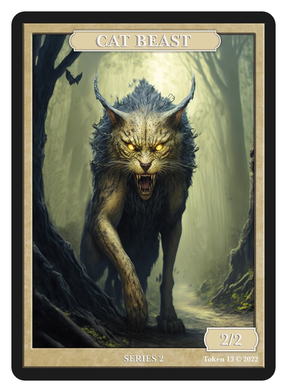 Cat Beast 2/2 Token Givememana Tokens Series 2 Magic the Gathering MTG