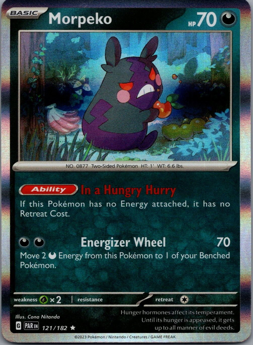 Morpeko 121/182 R Paradox Rift Pokemon Holo Near Mint