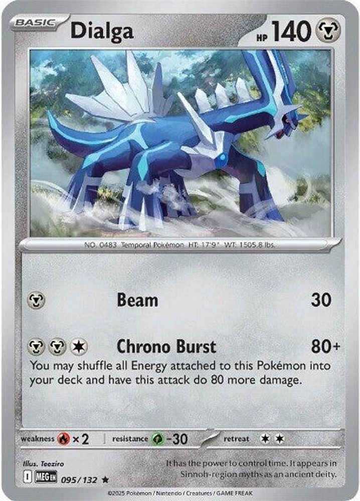 Dialga MEG 095/132 Pokémon ME01: Mega Evolution Rare Holofoil EN NM