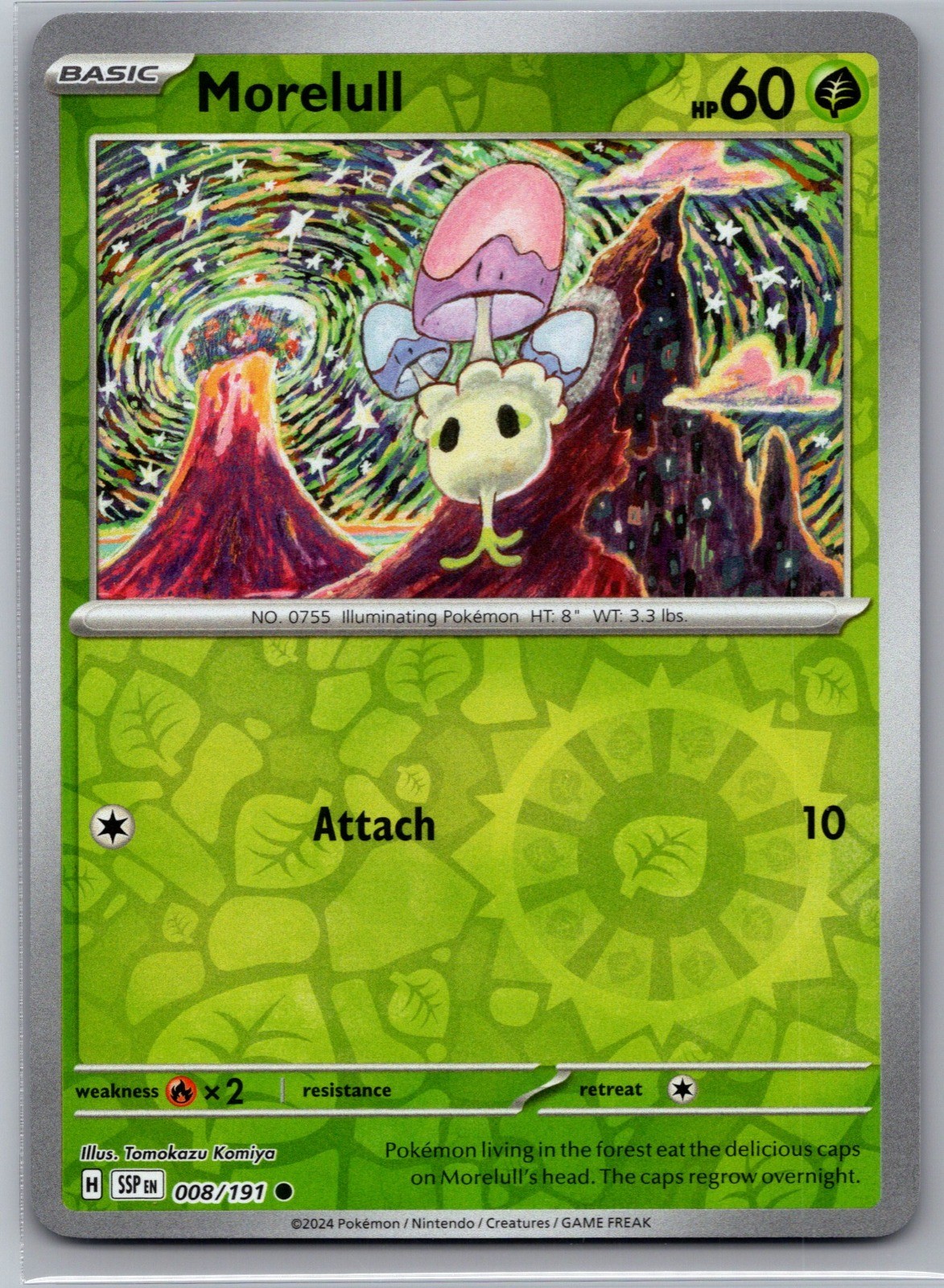 Morelull Reverse Holo Common SV08: Surging Sparks 008/191 NM