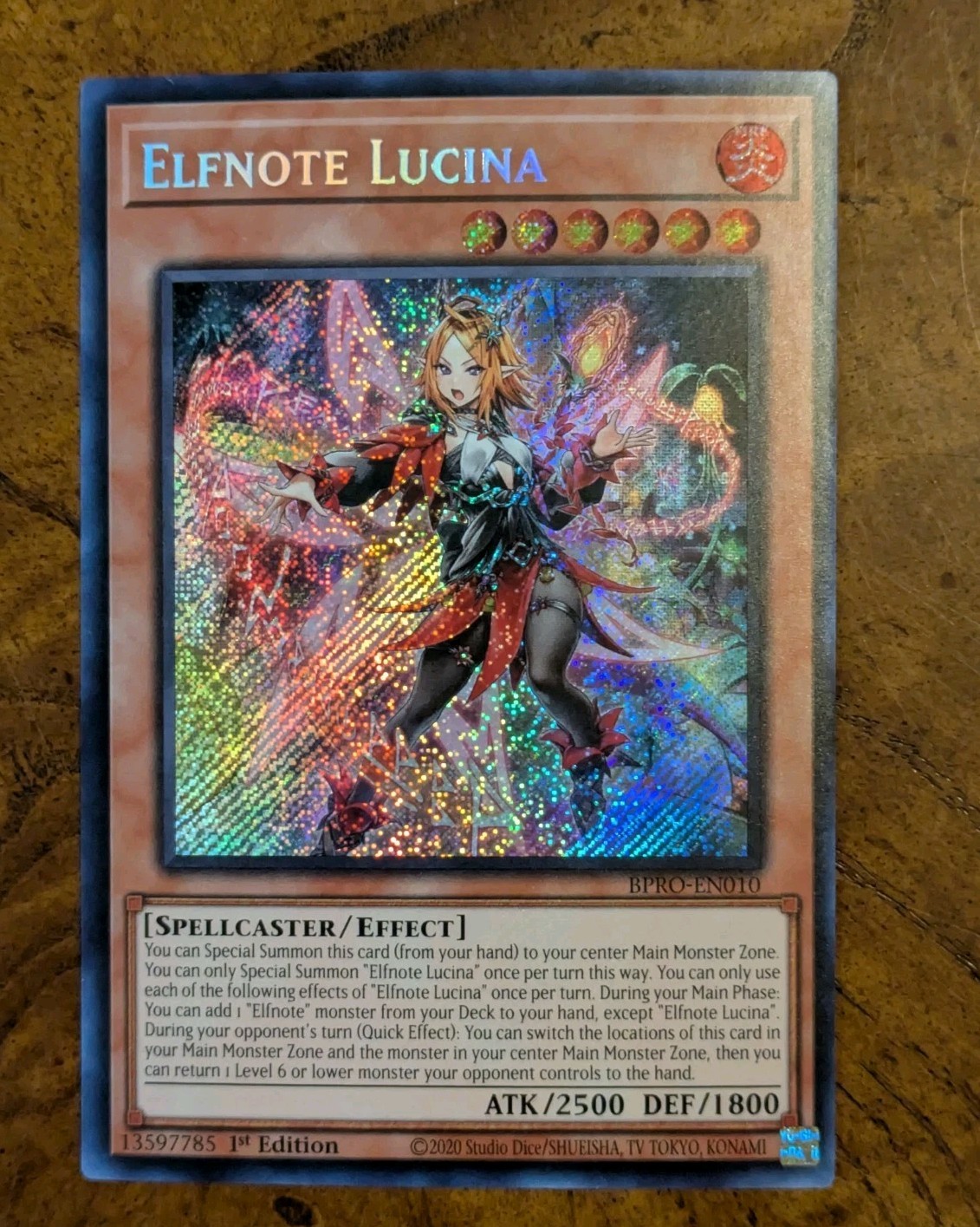 Elfnote Lucina BPRO-EN010 Secret Rare 1st Edition Near Mint Yu-Gi-Oh!