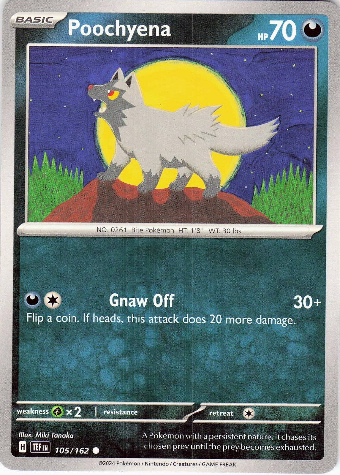 Poochyena 105/162 Common Temporal Forces Pokemon NM Miki Tanaka 2024
