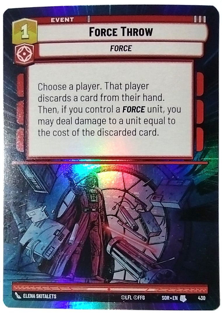 Force Throw (Hyperspace) – Spark of Rebellion (SOR) – FOIL – EN – U 430
