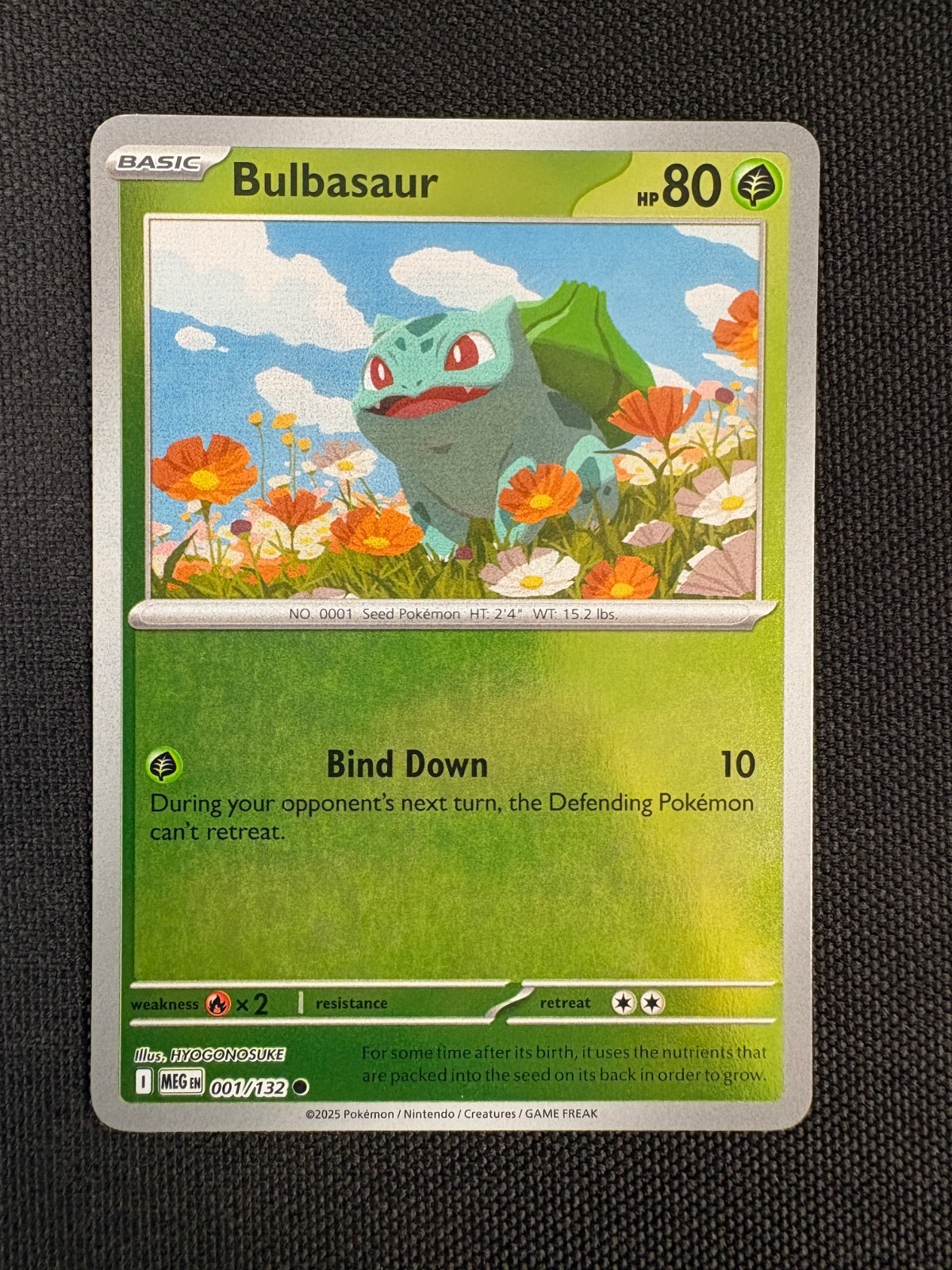 Bulbasaur 001/132 Common Mega Evolution Pokemon TCG Reverse Holo NM