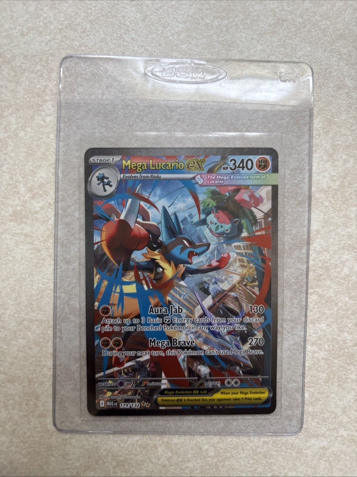 Mega Lucario EX 179/132 Mega Evolution NM MINTY Special Illustration