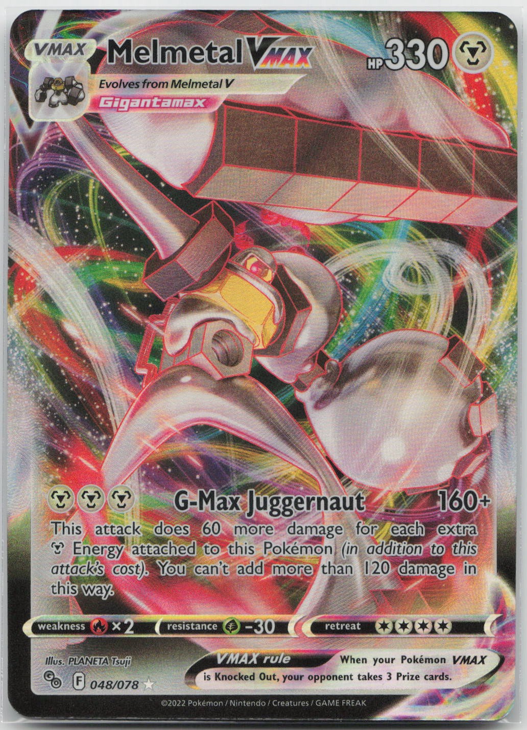 Pokemon Holo Melmetal VMAX Pokemon GO 048/078 NM