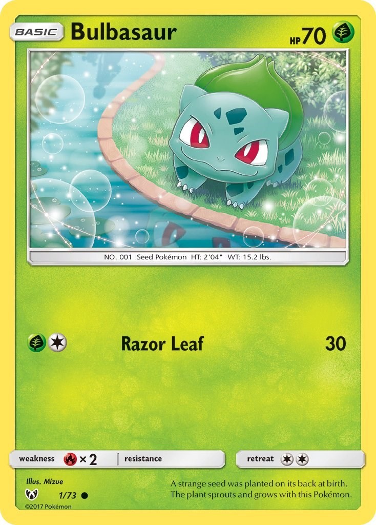 NM Bulbasaur [Shining Legends 1/73] Common Pokemon TCG