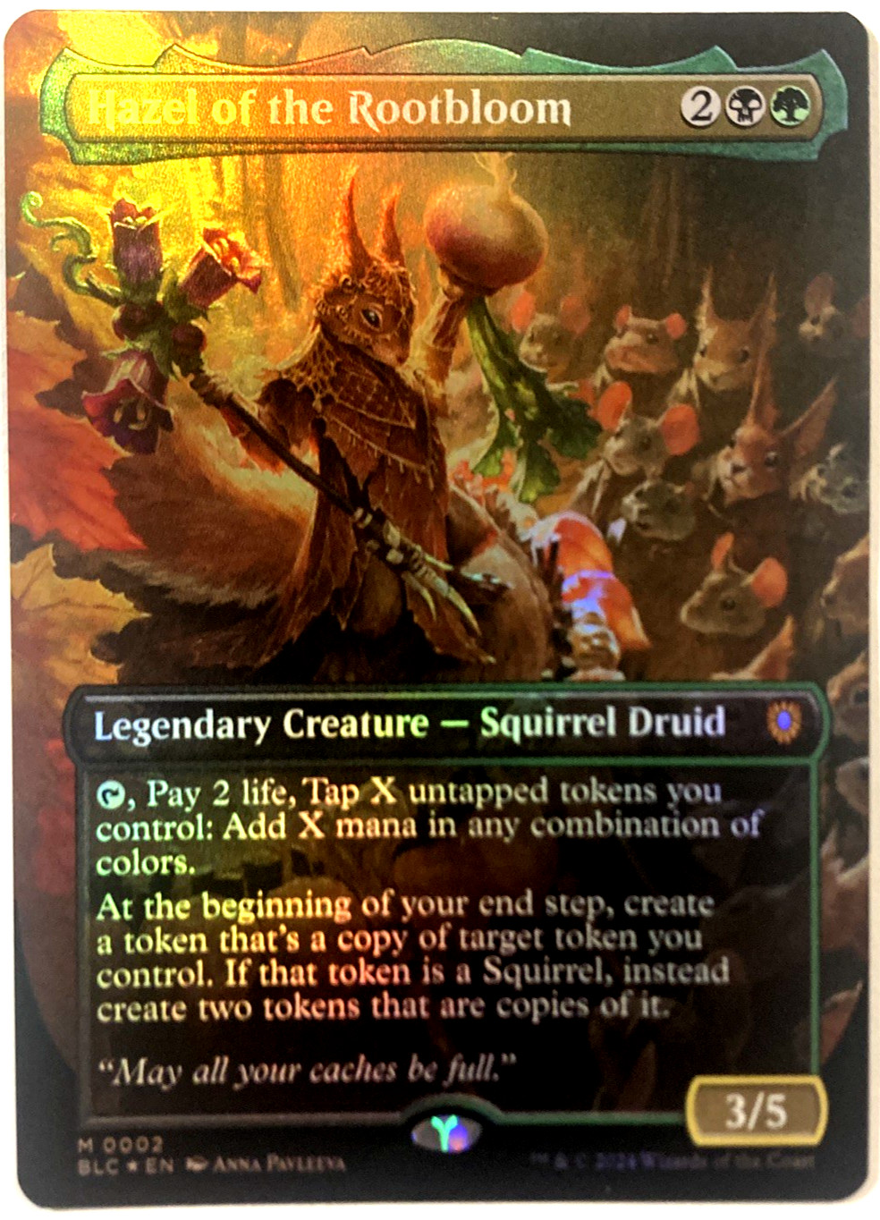 MTG Hazel of the Rootbloom (Borderless Foil) Commander: Bloomburrow 0002 NM