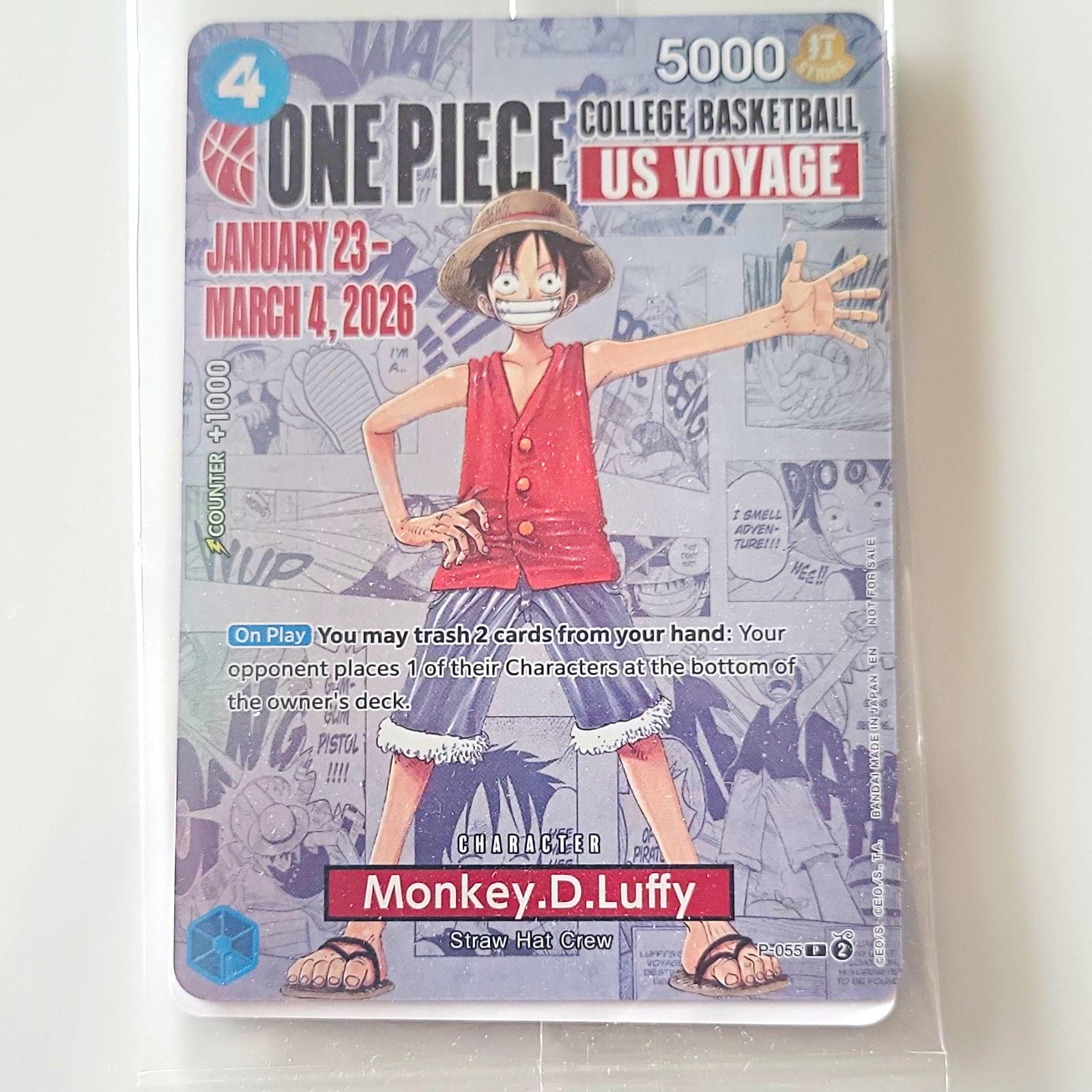 Namco One Piece CCG Monkey D Luffy P-055 Character Promo Card English