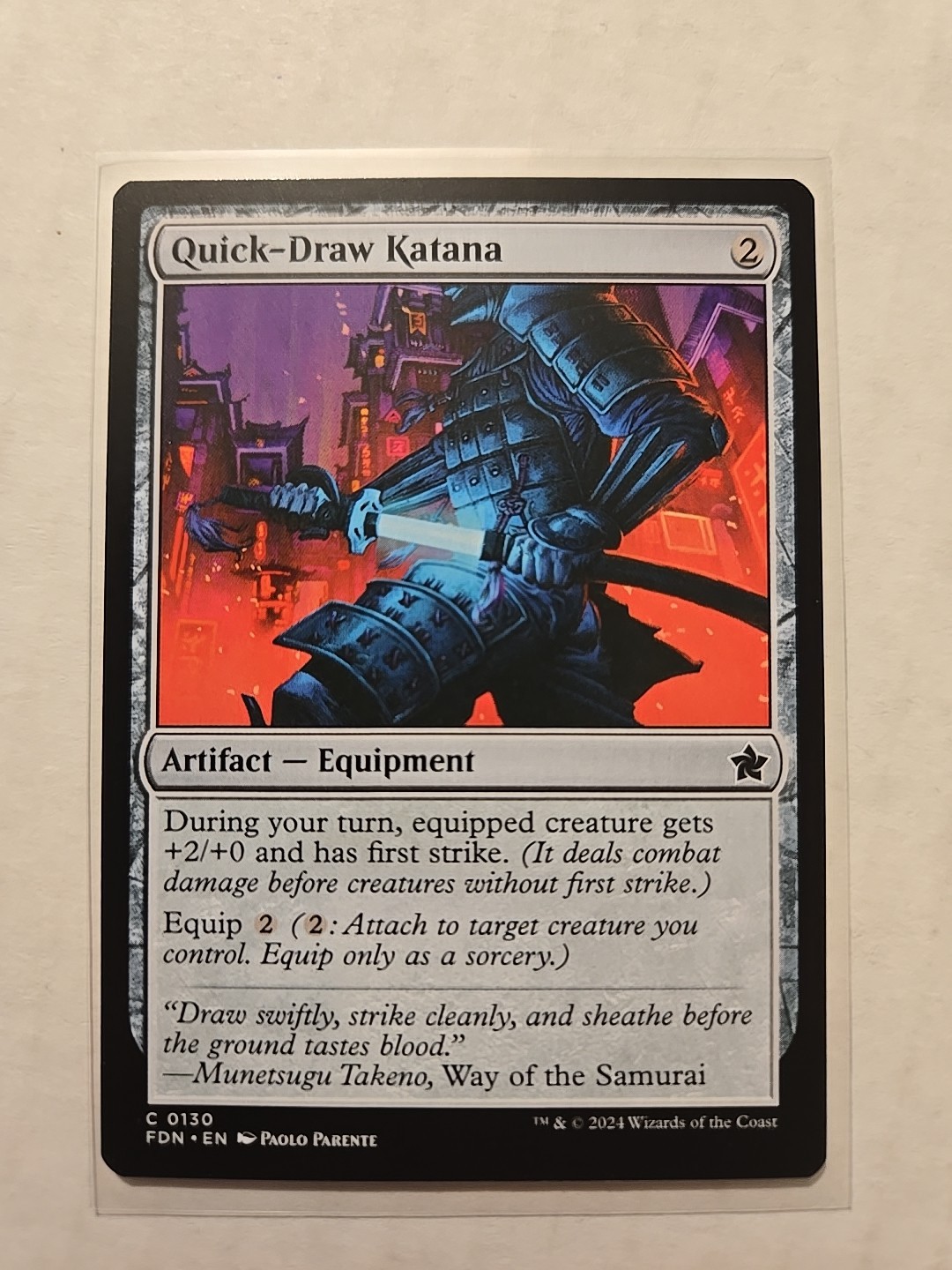 Quick-Draw Katana – Foundations – LP – Common – Artifact Equipment – MTG Magic