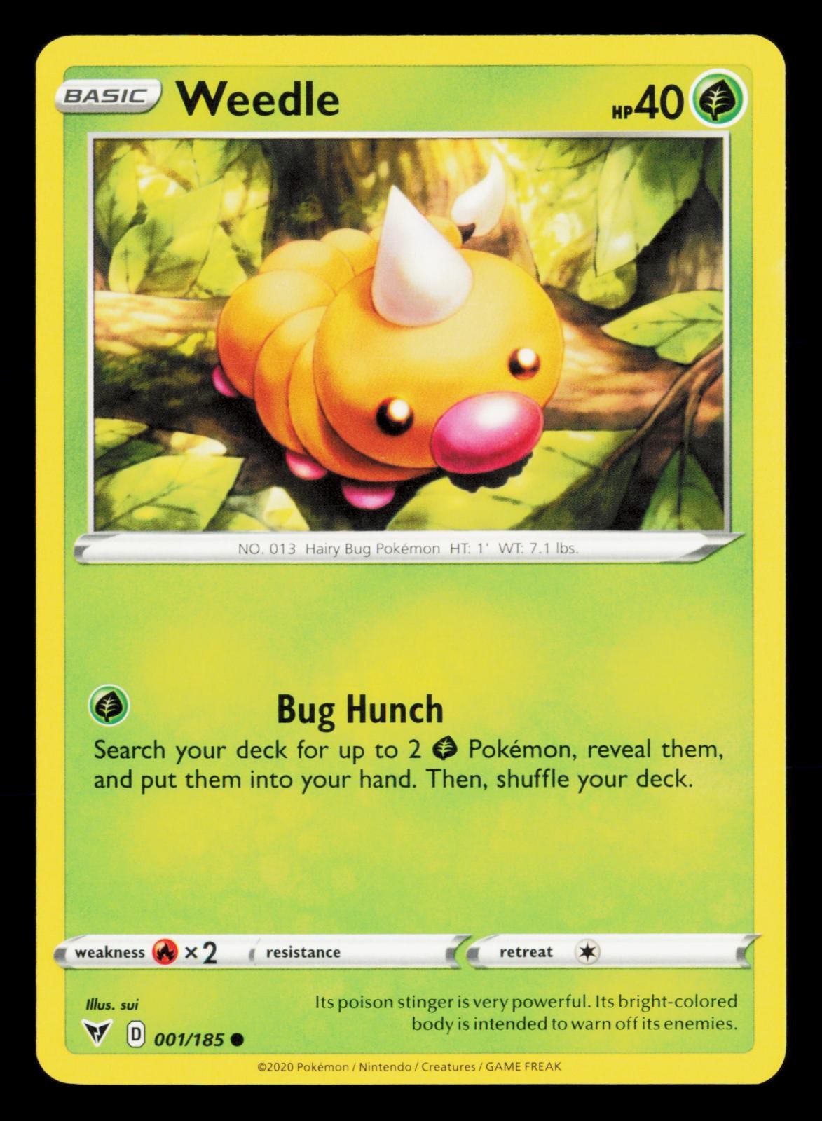 Weedle 001/185 Common Vivid Voltage Pokemon Near Mint