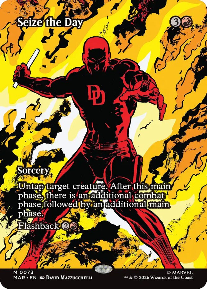 x1 Seize the Day – Borderless M MTG Marvel Universe M/NM, English