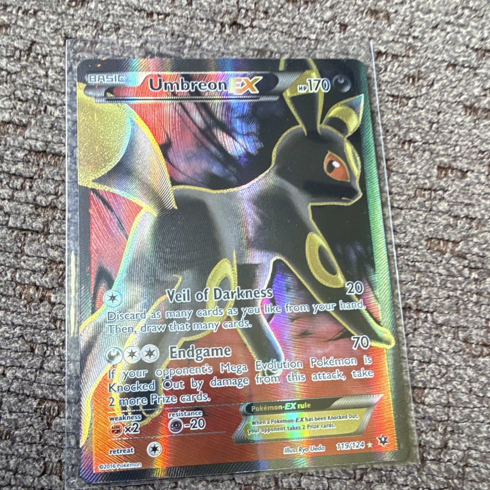 Pokemon TCG Umbreon EX Full Art Ultra Rare Holo Fates Collide 119/124 EN 2016