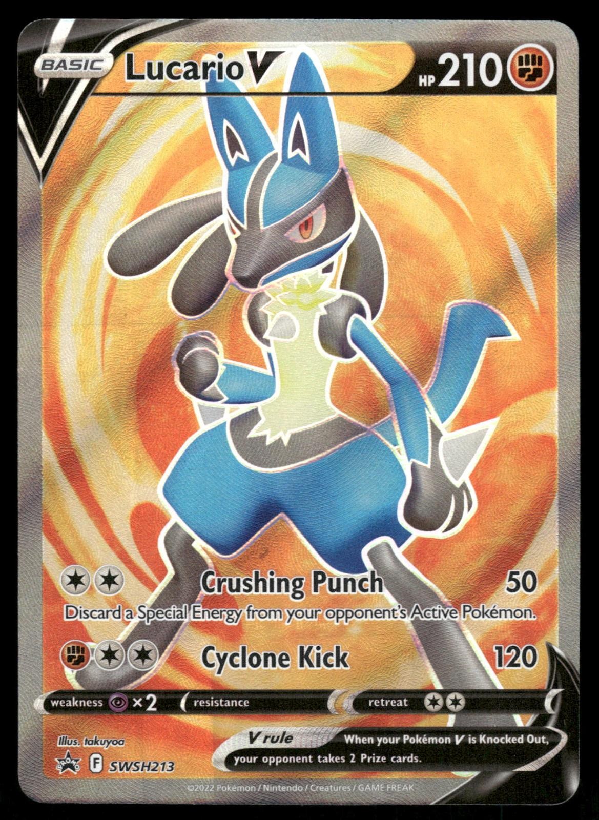 Lucario V SWSH213 Holo Promo Sword & Shield Promo Pokemon Near Mint