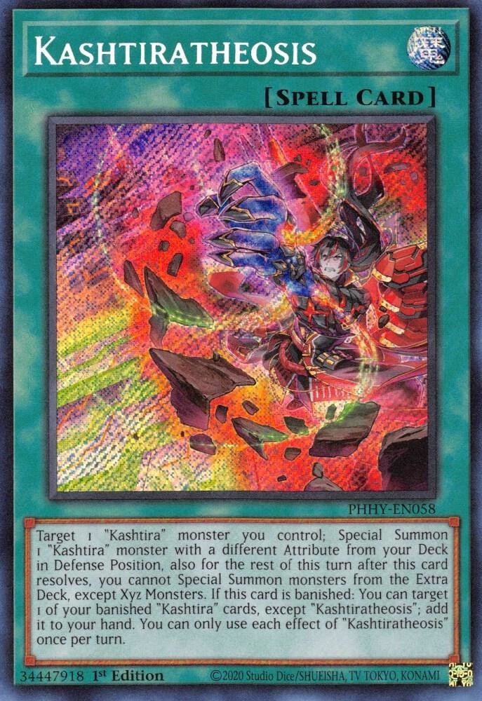 *** KASHTIRATHEOSIS *** 1ST EDITION SECRET RARE PHHY-EN058 YUGIOH!