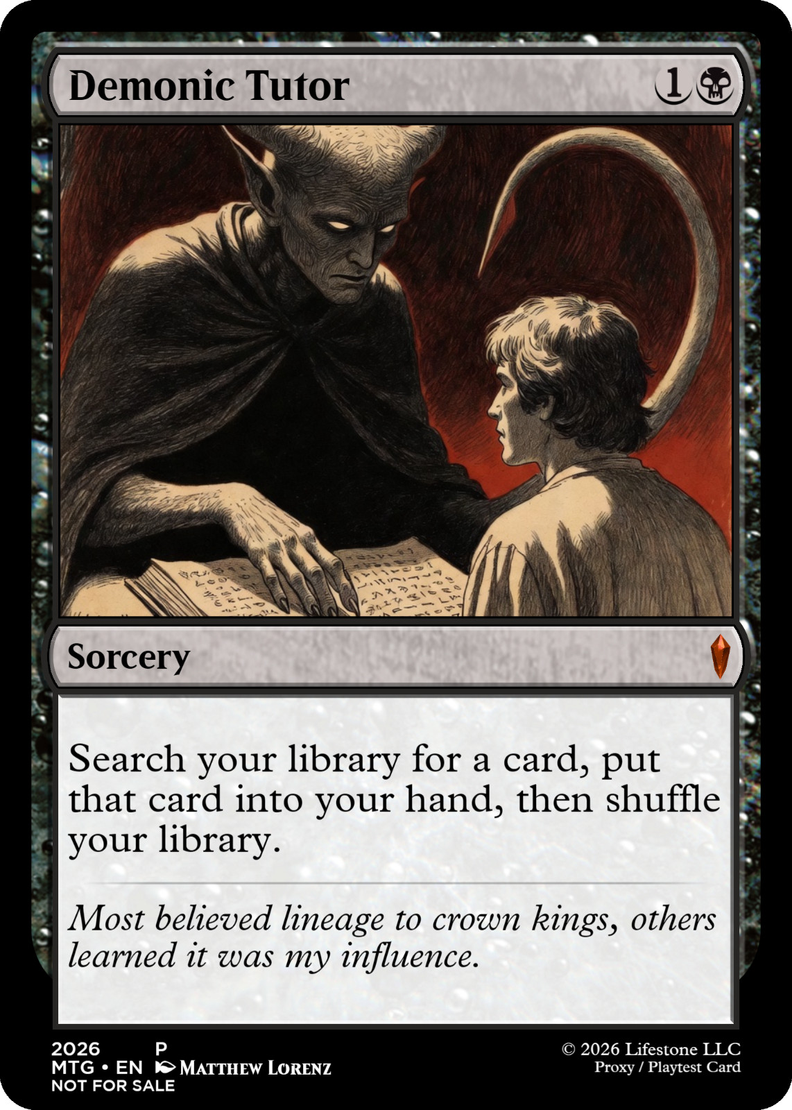 Demonic Tutor – Premium Quality – Not Tournament Authorized