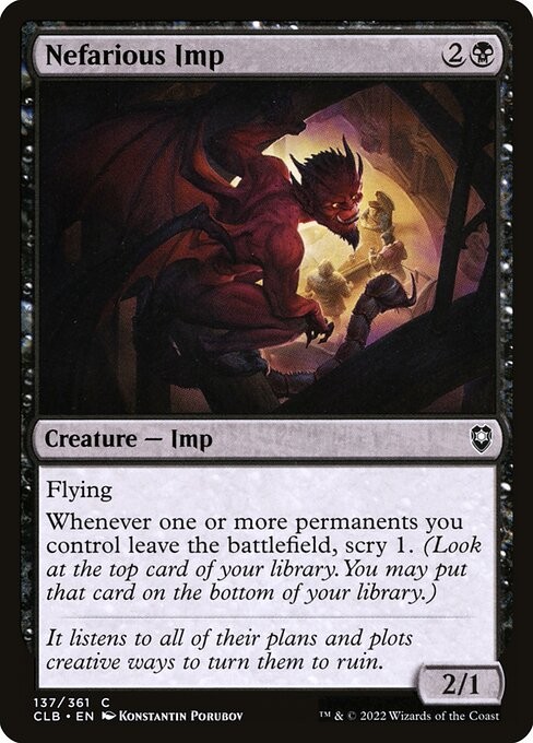 NEFARIOUS IMP FOIL (4x) Playset – CL: Baldur’s Gate MTG Magic the Gathering