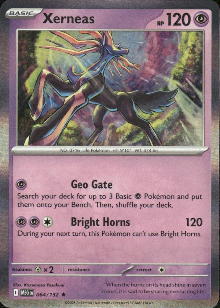 XERNEAS 064/132 MEGA EVOLUTION RARE HOLO POKEMON KAZUMASA YASAKUNI