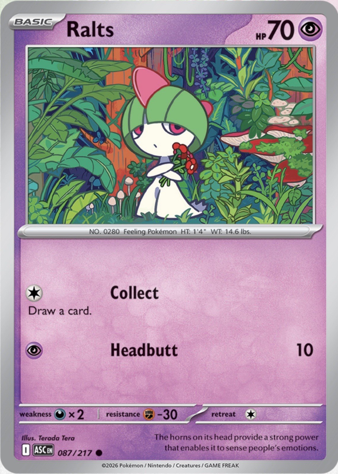 Ralts 087/217 Pokémon ME: Ascended Heroes Common Regular 2026 NM