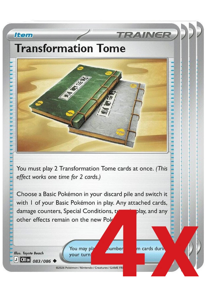 4x Transformation Tome 083/086 Pokemon PLAYSET ME04: Chaos Rising x4