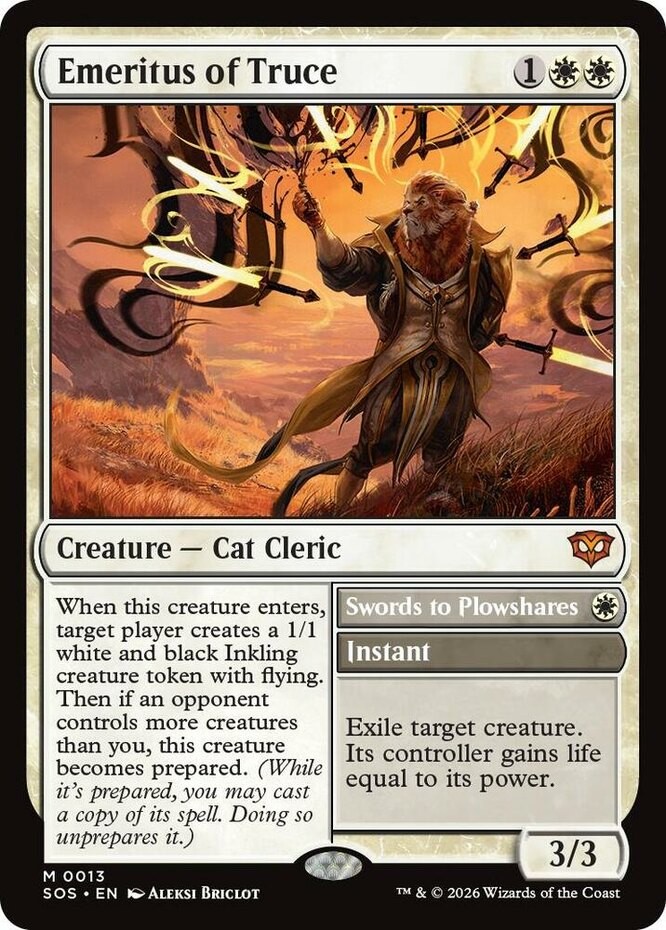 MTG Emeritus of Truce, NM-Mint, English Secrets of Strixhaven