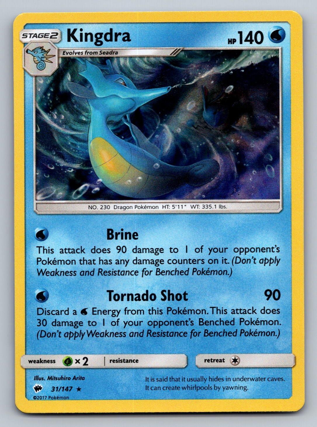 Kingdra 31/147 Holo Rare Burning Shadows Pokemon Near Mint