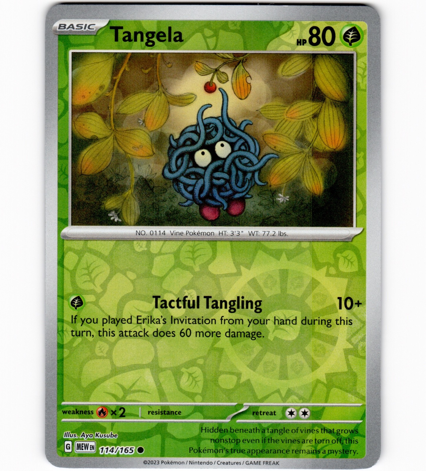 Tangela – 114/165 SV: Scarlet & Violet 151 Common Reverse Holo NM-LP