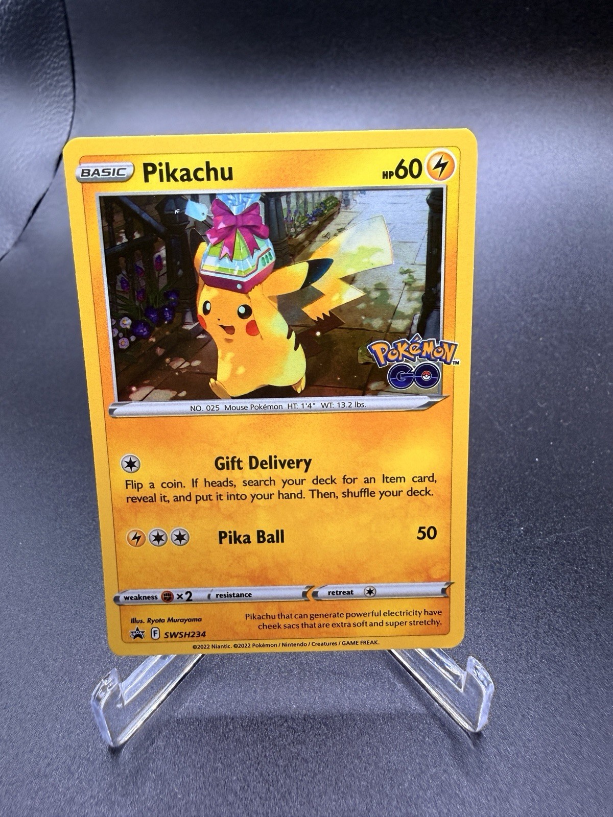Pikachu SWSH234 – Sword & Shield Pokemon Go Stamped Promo Holo Pokemon TCG NM