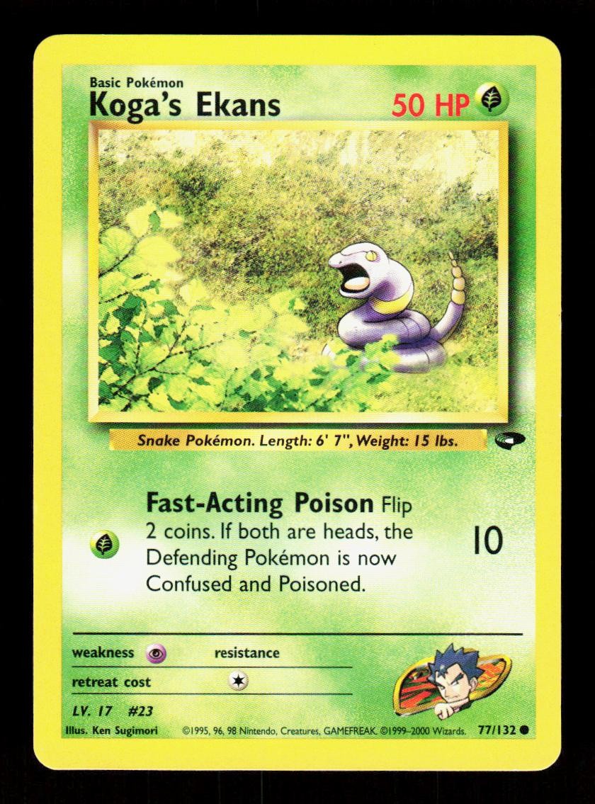 Koga’s Ekans 77/132 Common Gym Challenge Pokemon Unlimited LP