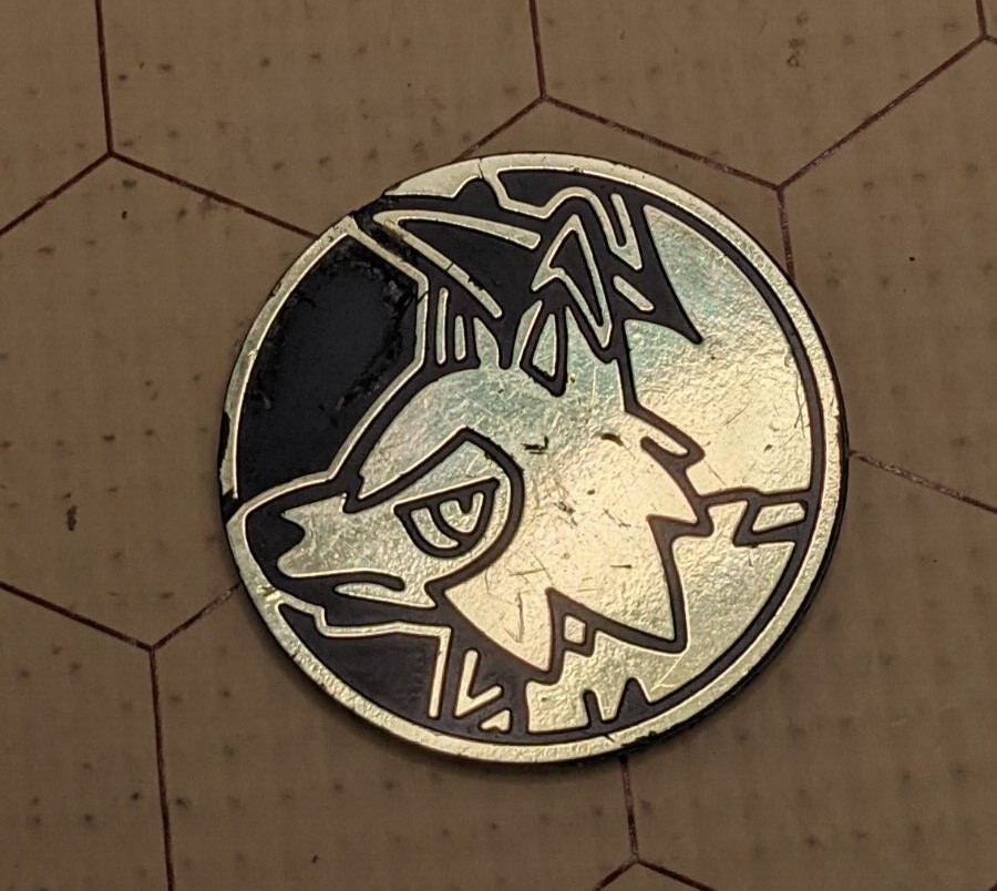 Pokemon TCG Flip Coin – Lucario – Gold Tone Plastic Collectable Coin