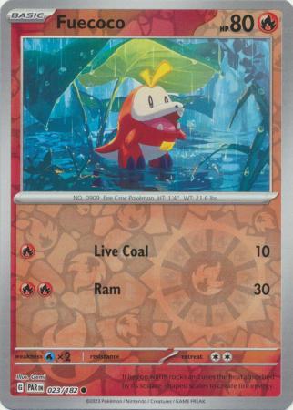 FUECOCO 023/182 PARADOX RIFT POKEMON (REVERSE HOLO, NM)