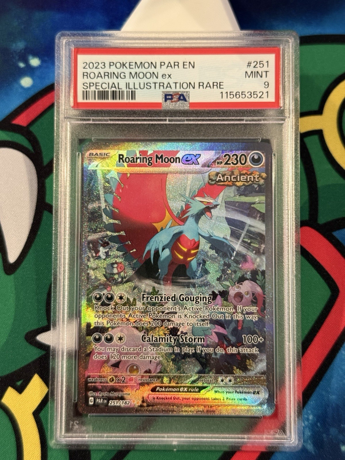 Roaring Moon EX 251/182SV04: Paradox Rift Holo Special Illustration Rare Psa 8
