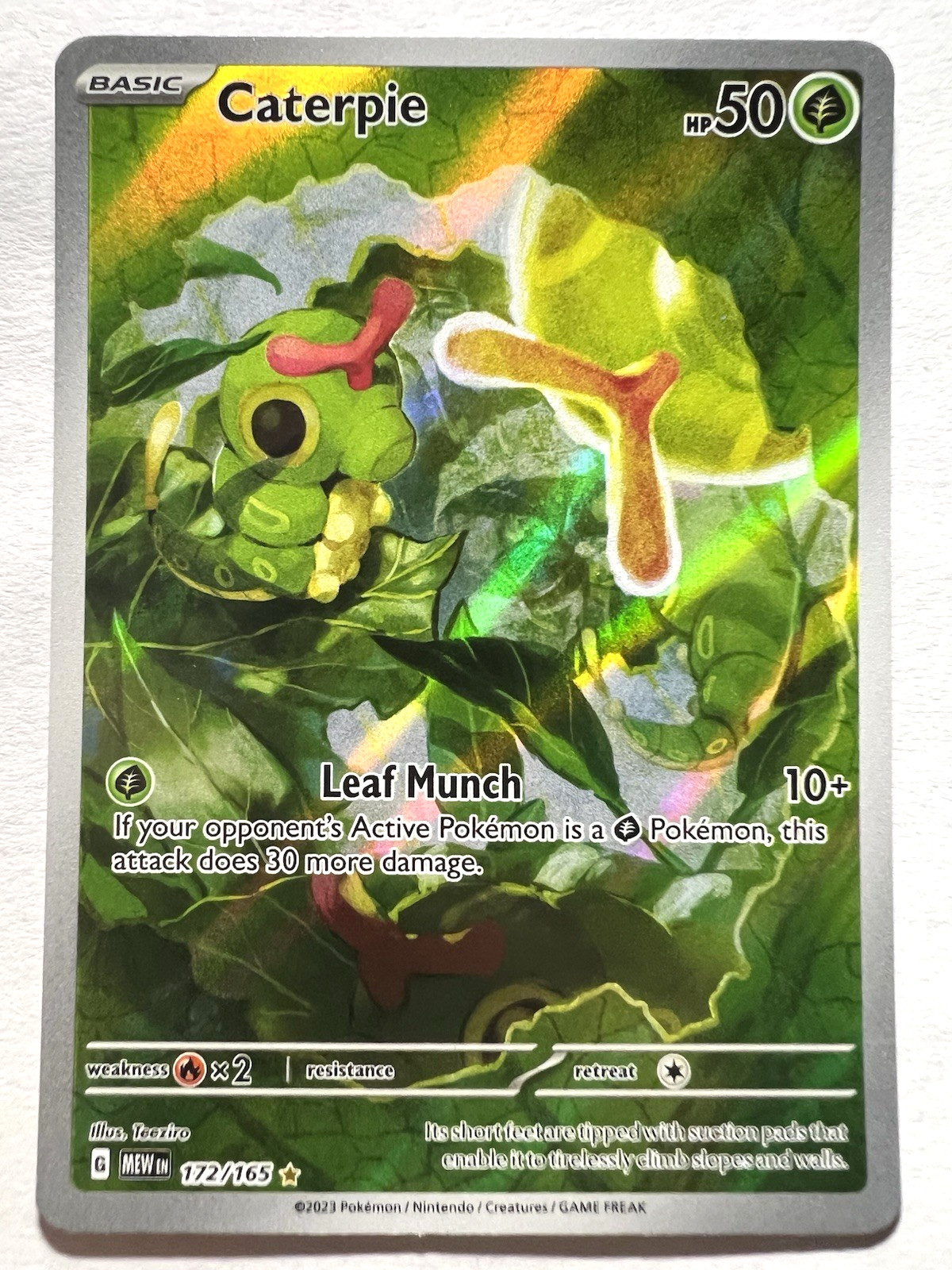 Pokemon Caterpie 172/165 Sv Scarlet & Violet 151 Illustration Rare Holo (#1)