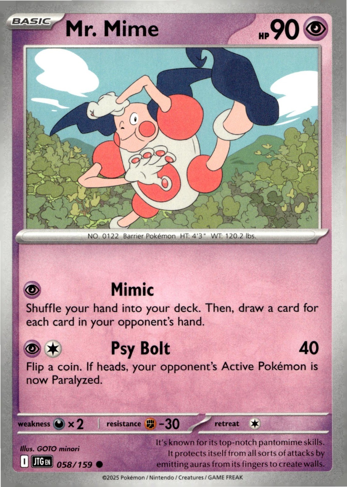 Mr. Mime 058/159 SV09: Journey Together JTG GOTO minori