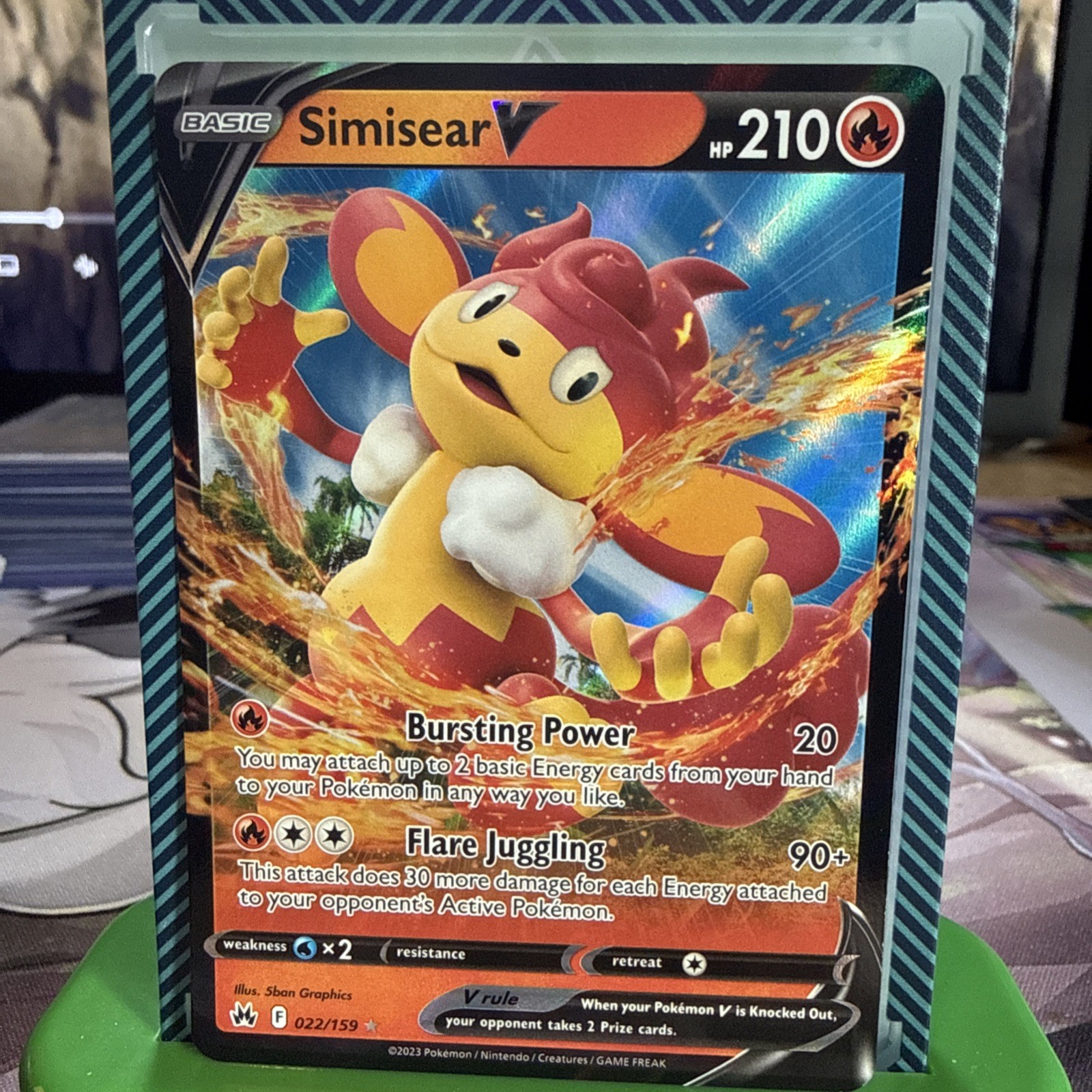 Simisear V 022/159 Holo Ultra Rare SWSH: Crown Zenith Pokemon TCG NM