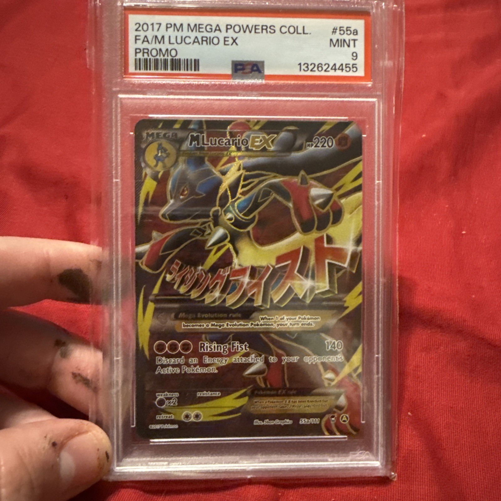 Pokémon TCG Mega Lucario EX Card 55a/111 PSA 9