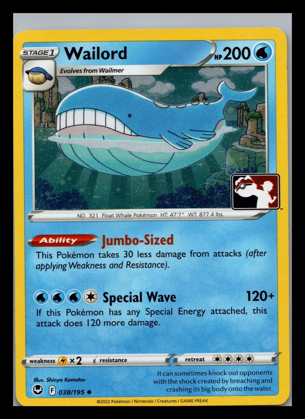 Wailord 038/195 Holo Uncommon Prize Pack Series Cards Pokemon Near Mint