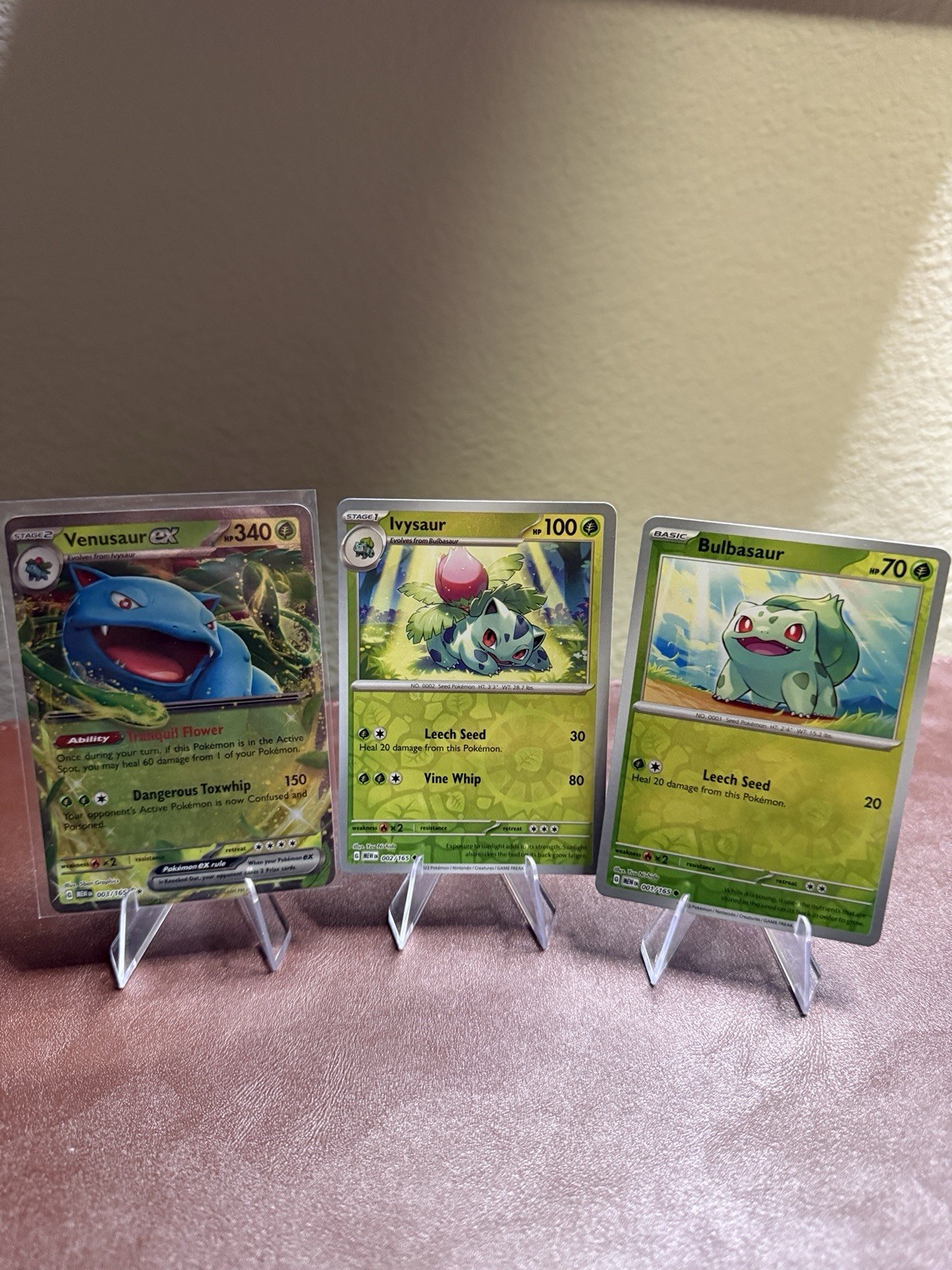 BULBASAUR IVYSAUR VENUSAUR set Pokemon 151 Holo REVERSE Evo Line