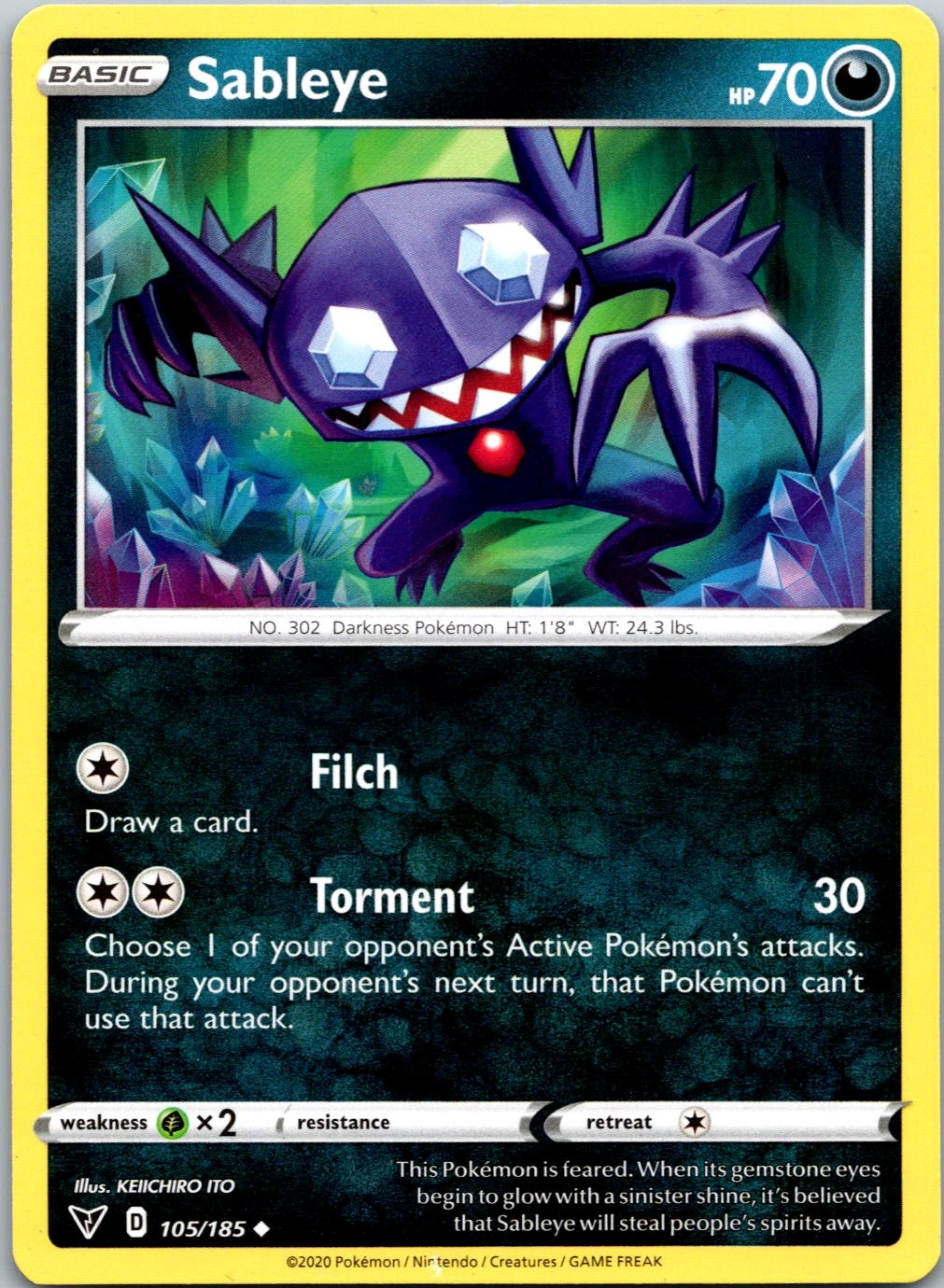 SABLEYE – 105/185 – VIVID VOLTAGE – – LP – KEIICHIRO ITO