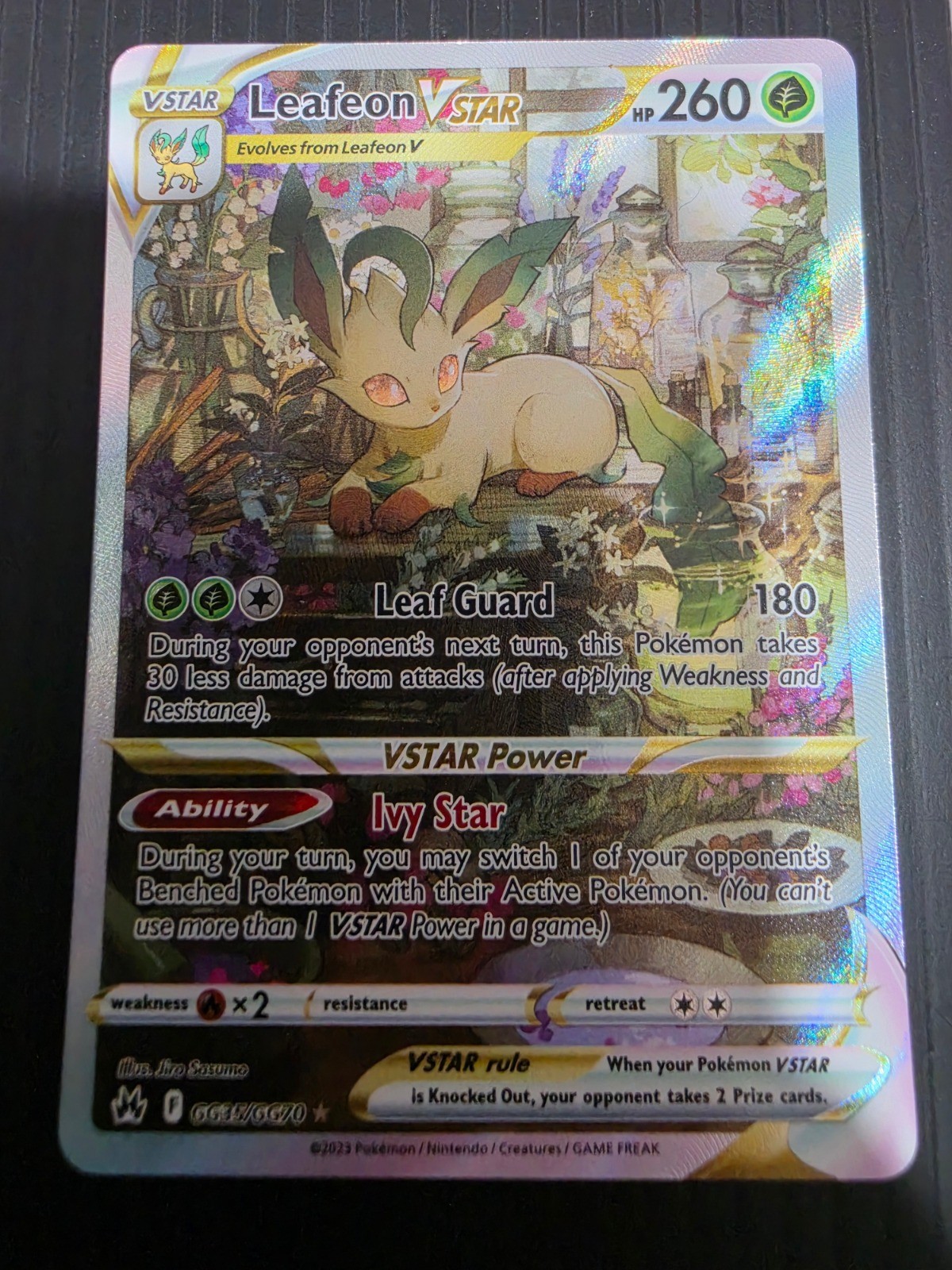 Leafeon VSTAR Holo Ultra Rare SWSH: Crown Zenith: Galarian Gallery GG35/GG70 NM