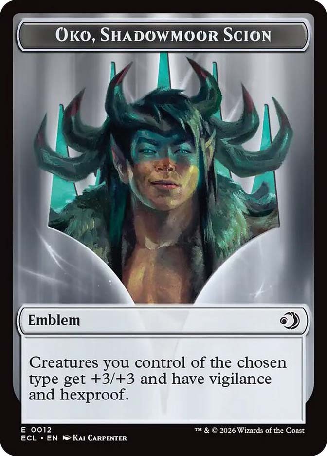Oko, Shadowmoor Scion Emblem | Elk Double Sided Token [Lorwyn Eclipsed] MTG